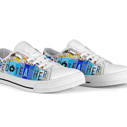 Teacher Shoes License Plate Shoes for Mens, Teacher Shoes, Low Top Sneakers