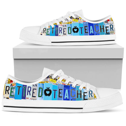 Teacher Shoes License Plate Shoes for Mens, Teacher Shoes, Low Top Sneakers