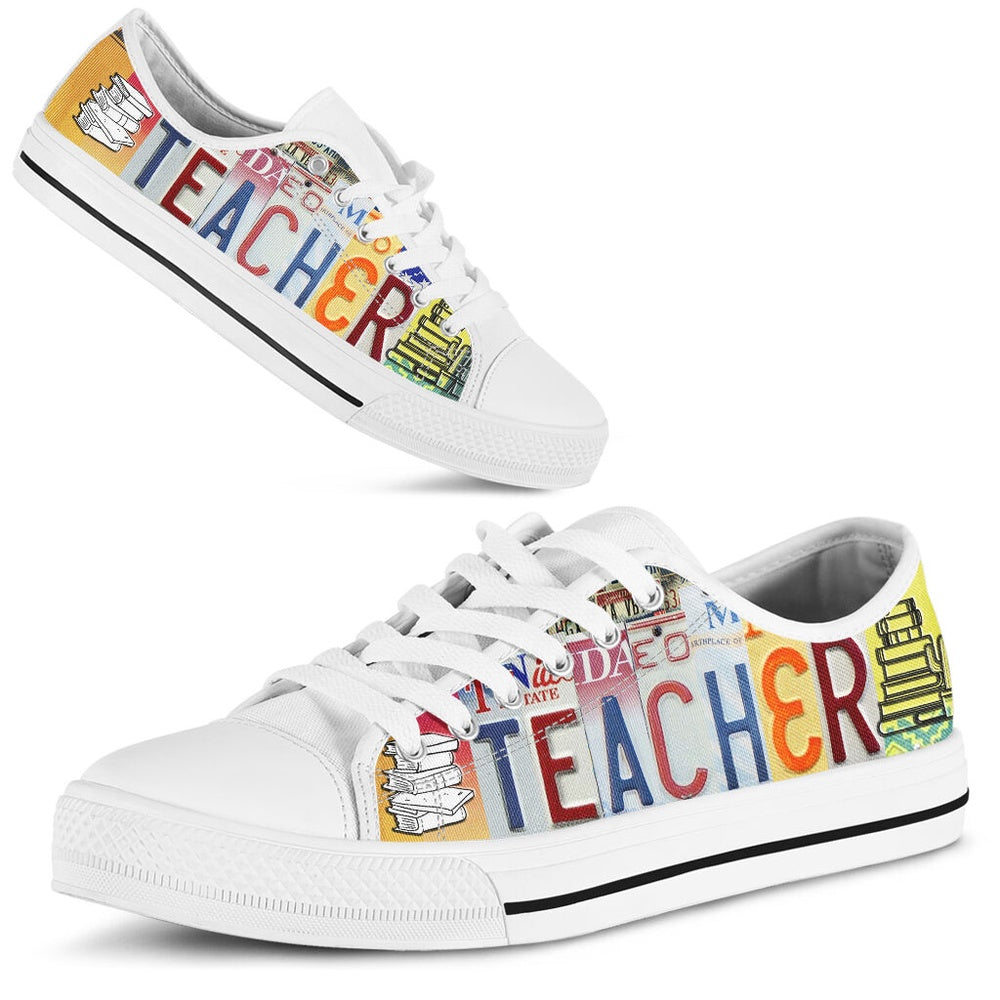 Teacher Shoes Shoes License Plate Shoes for Mens, Teacher Shoes, Low Top Sneakers