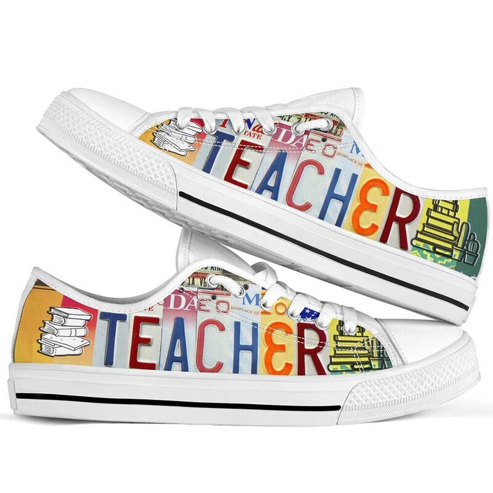 Teacher Shoes Shoes License Plate Shoes for Mens, Teacher Shoes, Low Top Sneakers