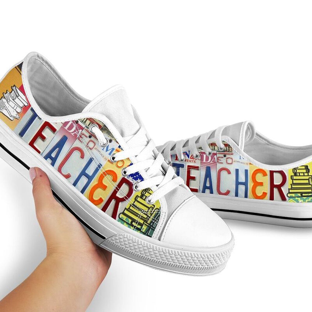 Teacher Shoes Shoes License Plate Shoes for Mens, Teacher Shoes, Low Top Sneakers