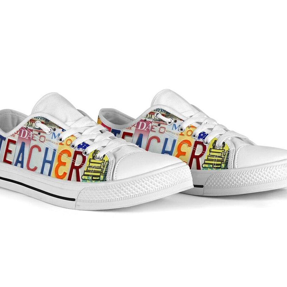Teacher Shoes Shoes License Plate Shoes for Mens, Teacher Shoes, Low Top Sneakers