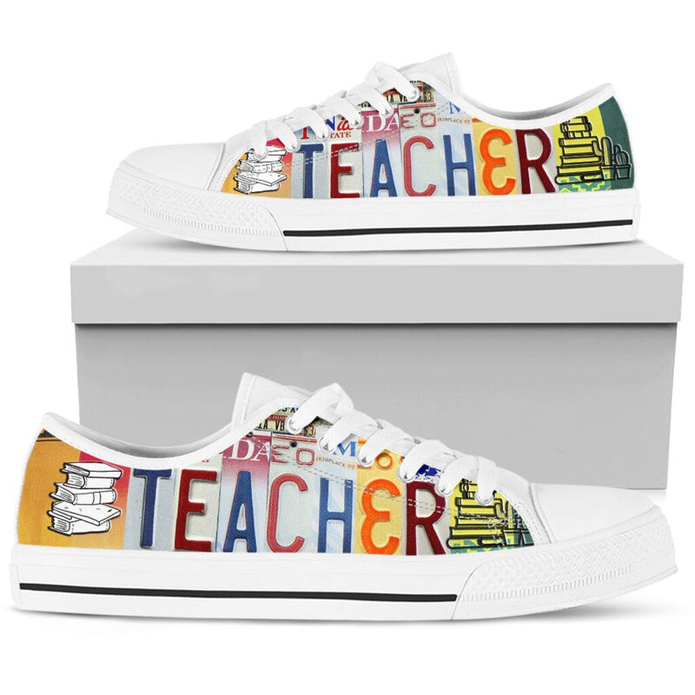Teacher Shoes Shoes License Plate Shoes for Mens, Teacher Shoes, Low Top Sneakers
