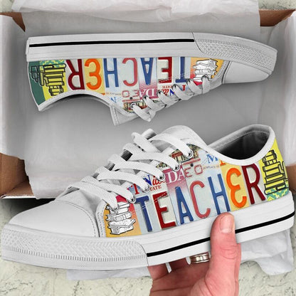 Teacher Shoes Shoes License Plate Shoes for Mens, Teacher Shoes, Low Top Sneakers