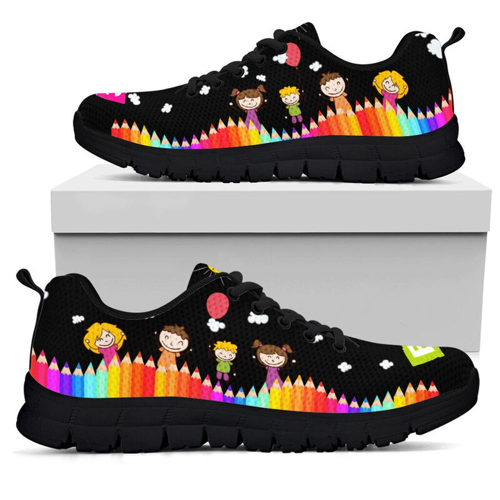 Teacher Sneaker, 1St Grade Abc Black Shoes, Fun Teacher Shoes