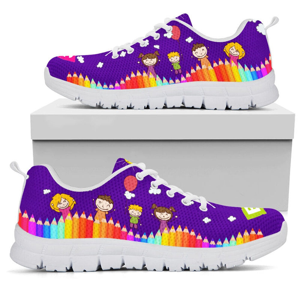 Teacher Sneaker, 1St Grade Abc Purple Shoes, Fun Teacher Shoes