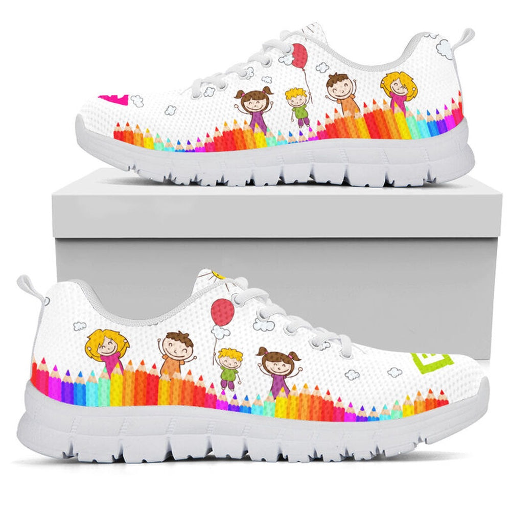 Teacher Sneaker, 1St Grade Abc White Shoes, Fun Teacher Shoes