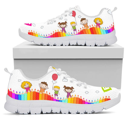 Teacher Sneaker, 1St Grade Abc White Shoes, Fun Teacher Shoes