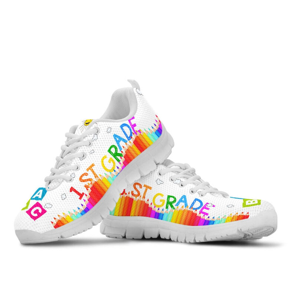 Teacher Sneaker, 1St Grade Abc White Shoes, Fun Teacher Shoes