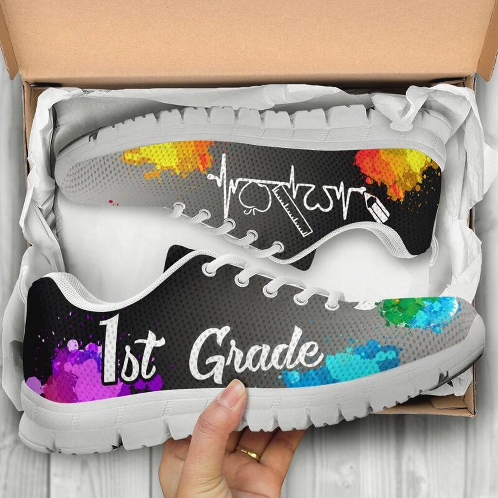 Teacher Sneaker, 1St Grade Art Black Gray Shoes, Fun Teacher Shoes
