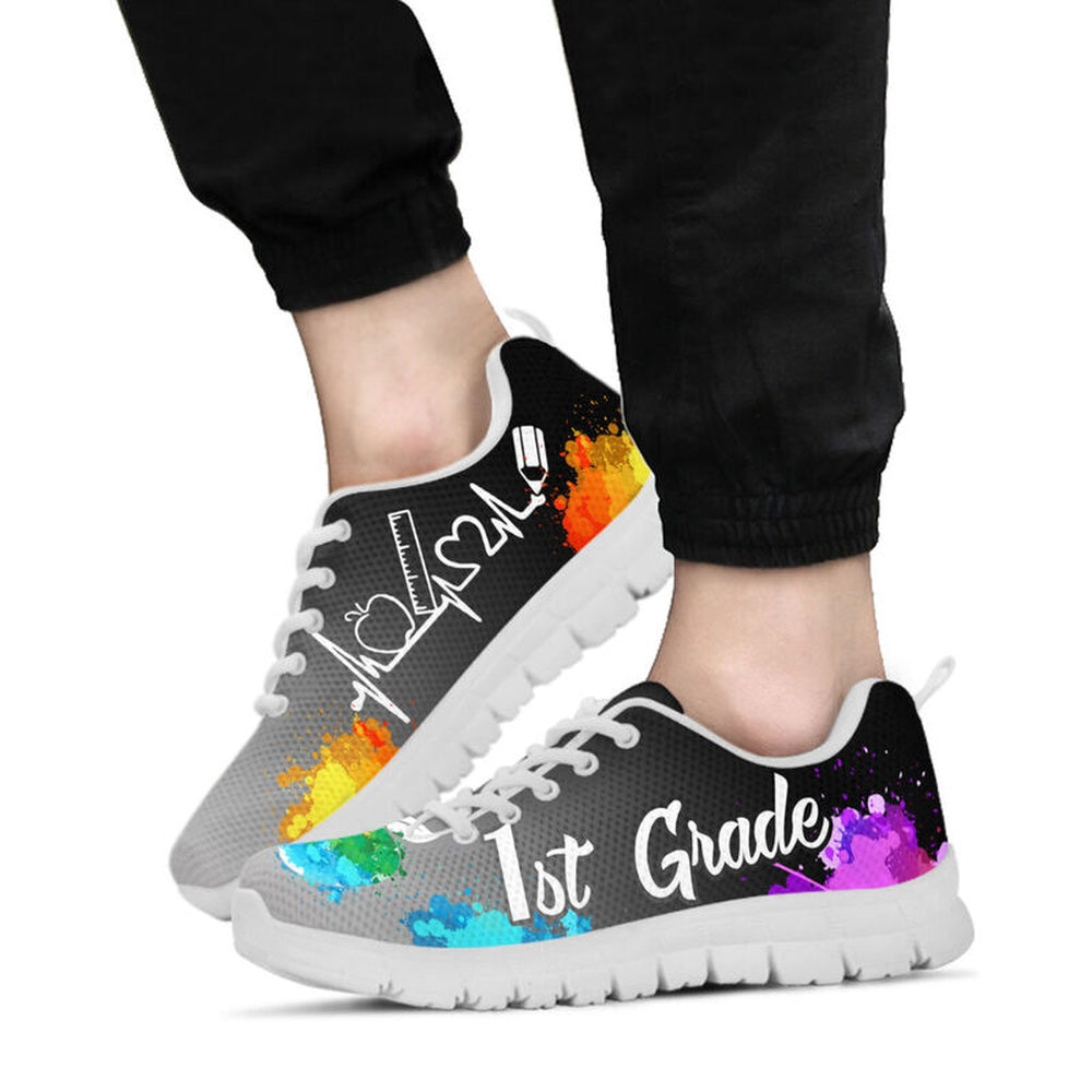 Teacher Sneaker, 1St Grade Art Black Gray Shoes, Fun Teacher Shoes