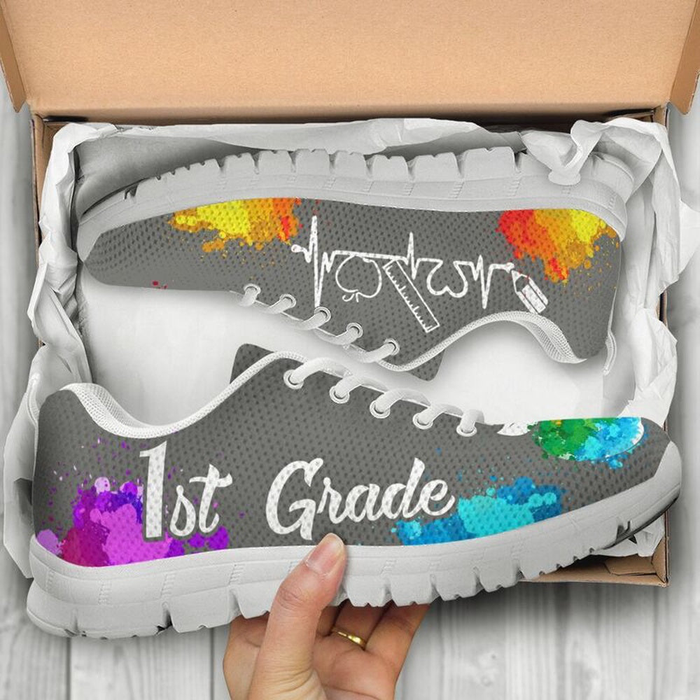 Teacher Sneaker, 1St Grade Art Gray Shoes, Fun Teacher Shoes