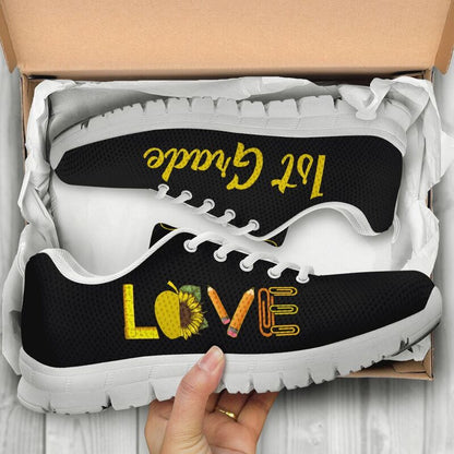 Teacher Sneaker, 1St Grade Love Sunflower Shoes, Fun Teacher Shoes