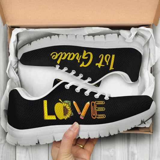 Teacher Sneaker, 1St Grade Love Sunflower Shoes, Fun Teacher Shoes