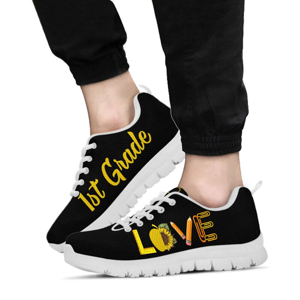 Teacher Sneaker, 1St Grade Love Sunflower Shoes, Fun Teacher Shoes