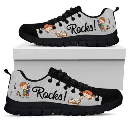 Teacher Sneaker, 1St Grade Rocks Black Gray Shoes, Fun Teacher Shoes