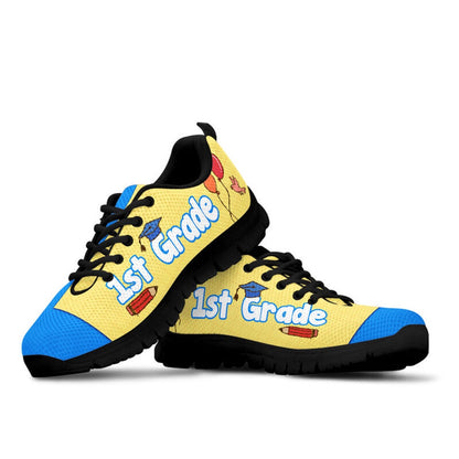 Teacher Sneaker, 1St Grade Rocks Blue And Gold Shoes, Fun Teacher Shoes