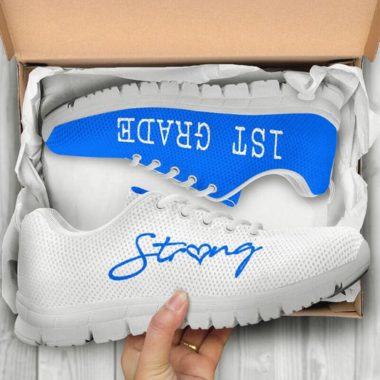 Teacher Sneaker, 1St Grade Strong Blue White Shoes, Fun Teacher Shoes