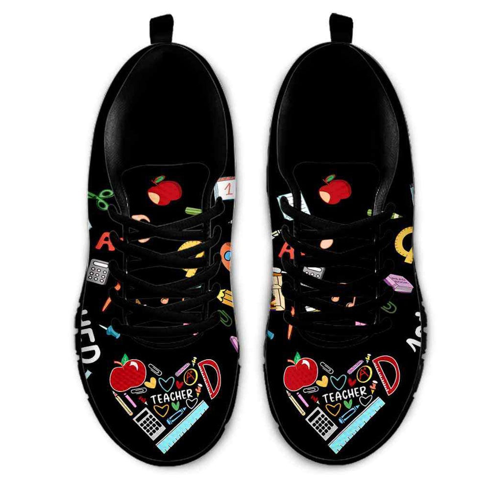 Teacher Sneaker, 1St Grade Teacher Colorful Tools Love Sneakers Shoes, Fun Teacher Shoes