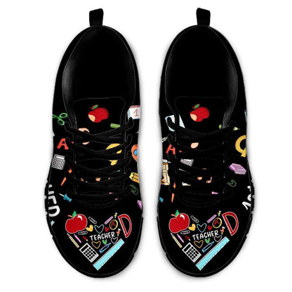 Teacher Sneaker, 1St Grade Teacher Colorful Tools Love Sneakers Shoes, Fun Teacher Shoes