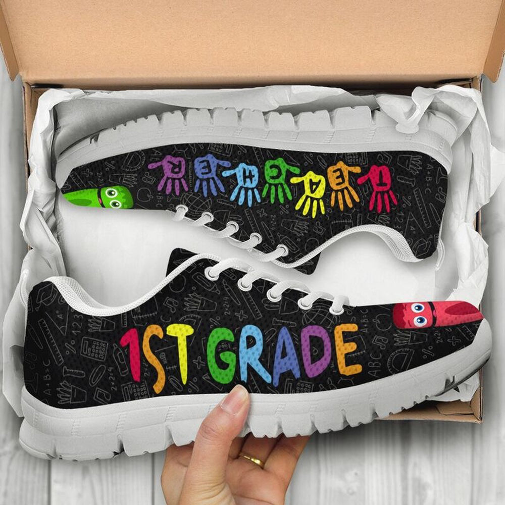 Teacher Sneaker, 1St Grade Teacher Hand Color Shoes, Fun Teacher Shoes