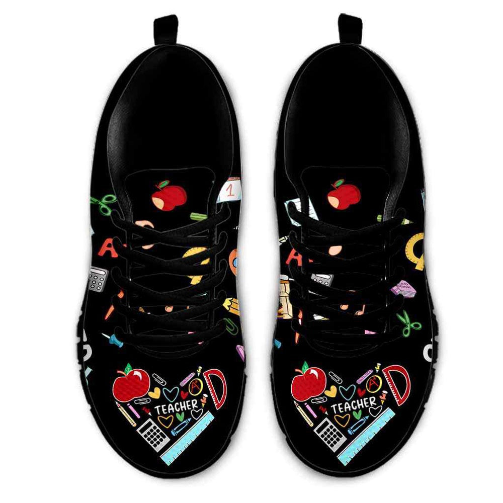 Teacher Sneaker, 2Nd Grade Teacher Colorful Tools Love Sneakers Shoes, Fun Teacher Shoes