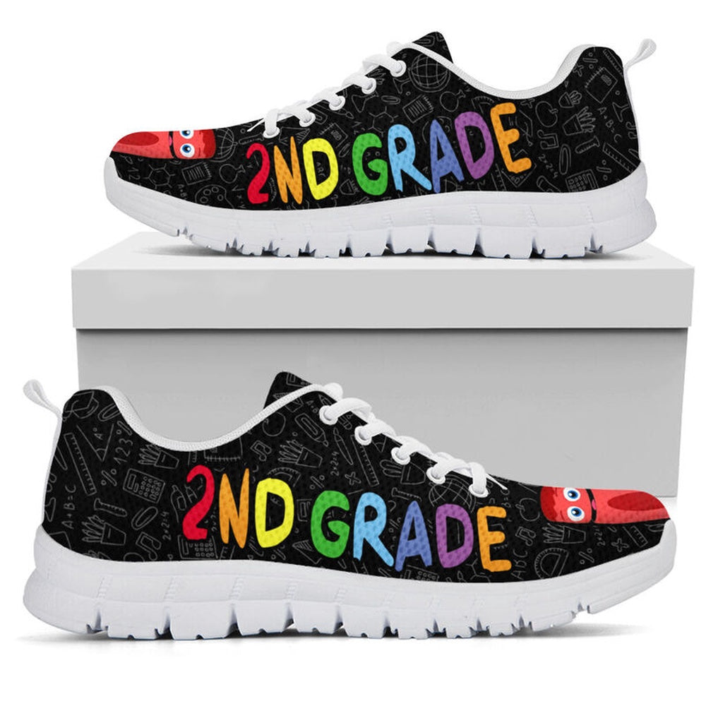 Teacher Sneaker, 2Nd Grade Teacher Hand Color Sneakers, Fun Teacher Shoes