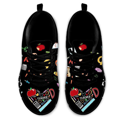 Teacher Sneaker, 5Th Grade Teacher Colorful Tools Love Sneakers Shoes, Fun Teacher Shoes