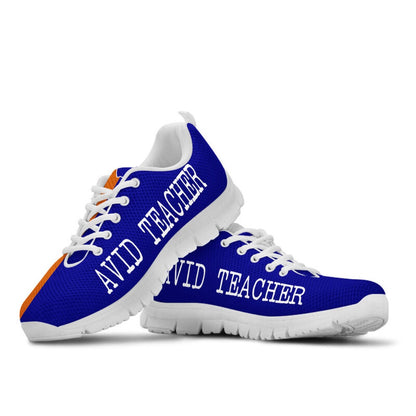 Teacher Sneaker, AVID Teacher Rock Navy, Burnt Orange Sneakers, Fun Teacher Shoes
