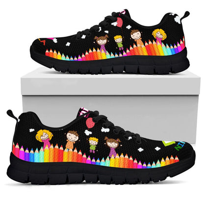 Teacher Sneaker, Abc Childcare Education Shoes Sneakers, Fun Teacher Shoes