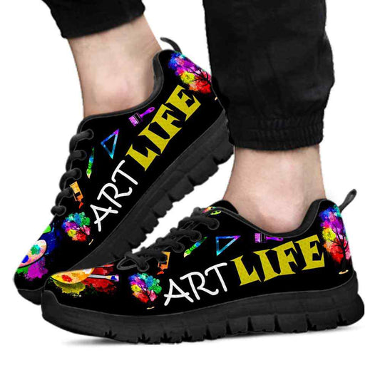 Teacher Sneaker, Art Teacher Art Life Watercolor Sneaker Shoes, Fun Teacher Shoes