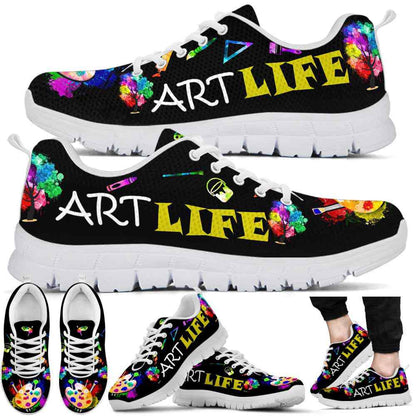 Teacher Sneaker, Art Teacher Art Life Watercolor Sneaker Shoes, Fun Teacher Shoes