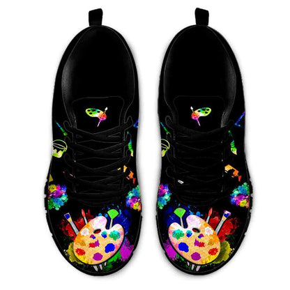 Teacher Sneaker, Art Teacher Art Life Watercolor Sneaker Shoes, Fun Teacher Shoes