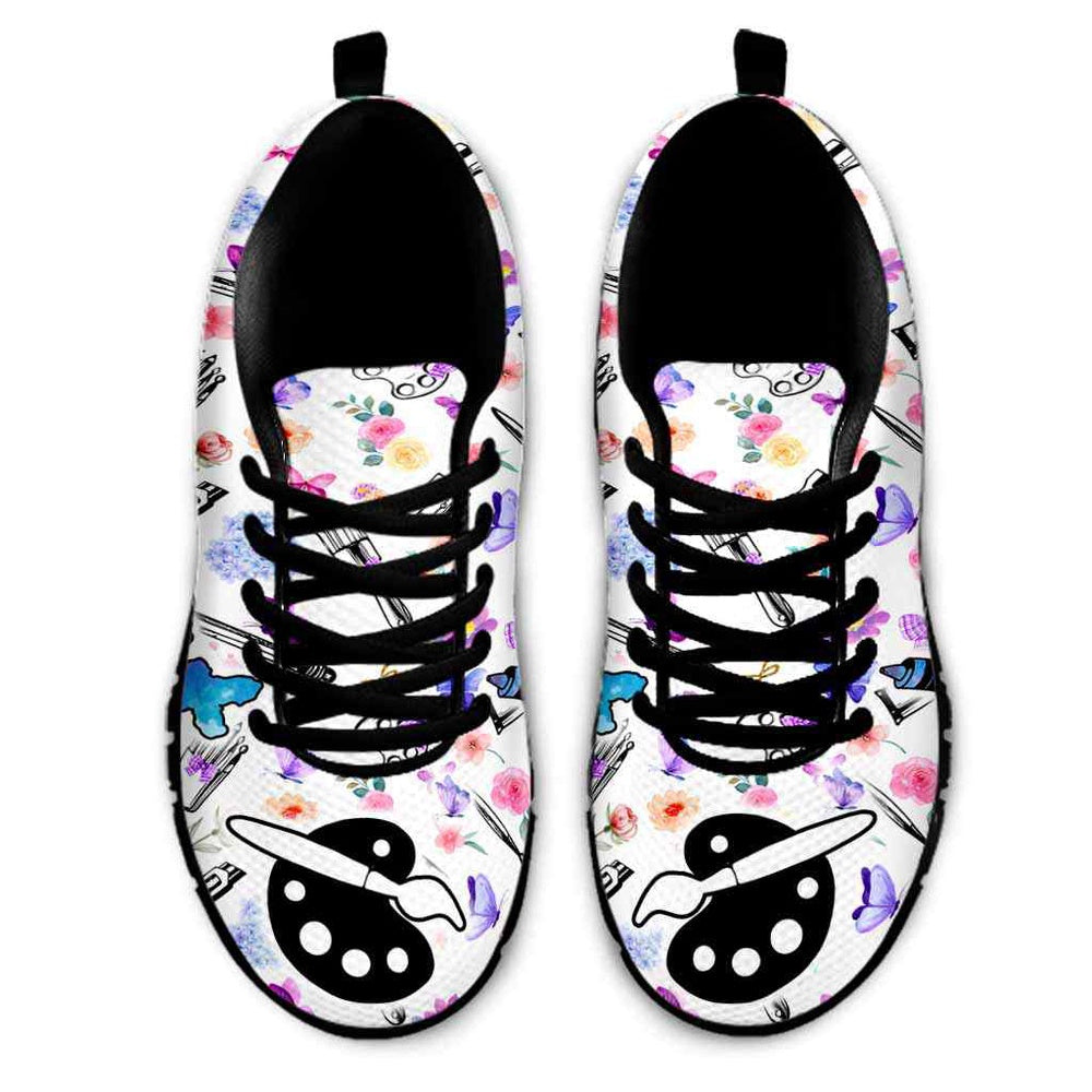 Teacher Sneaker, Art Teacher Colorful Flowers Yall Need Art Sneaker Shoes, Fun Teacher Shoes
