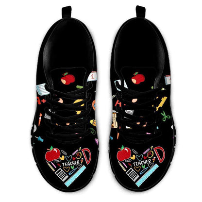 Teacher Sneaker, Art Teacher Colorful Tools Love Sneakers Shoes, Fun Teacher Shoes