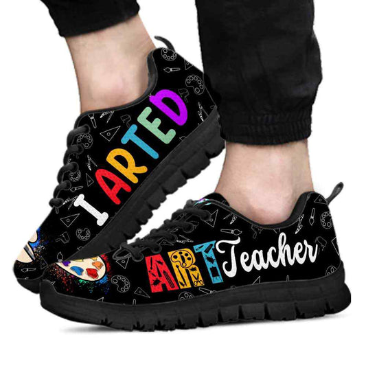 Teacher Sneaker, Art Teacher I Arted Colorful Palette Sneaker Shoes, Fun Teacher Shoes