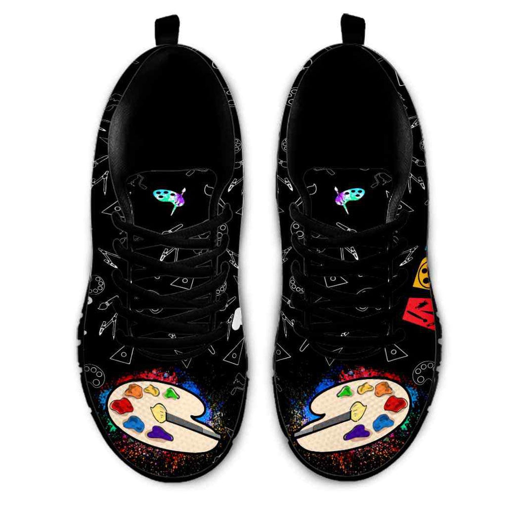 Teacher Sneaker, Art Teacher I Arted Colorful Palette Sneaker Shoes, Fun Teacher Shoes