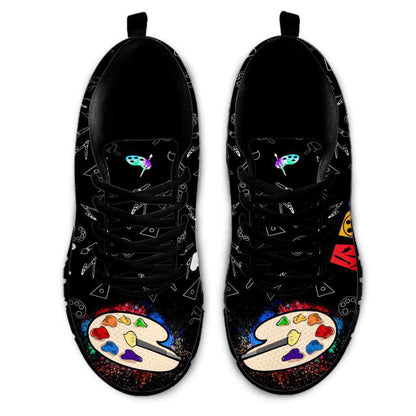 Teacher Sneaker, Art Teacher I Arted Colorful Palette Sneaker Shoes, Fun Teacher Shoes