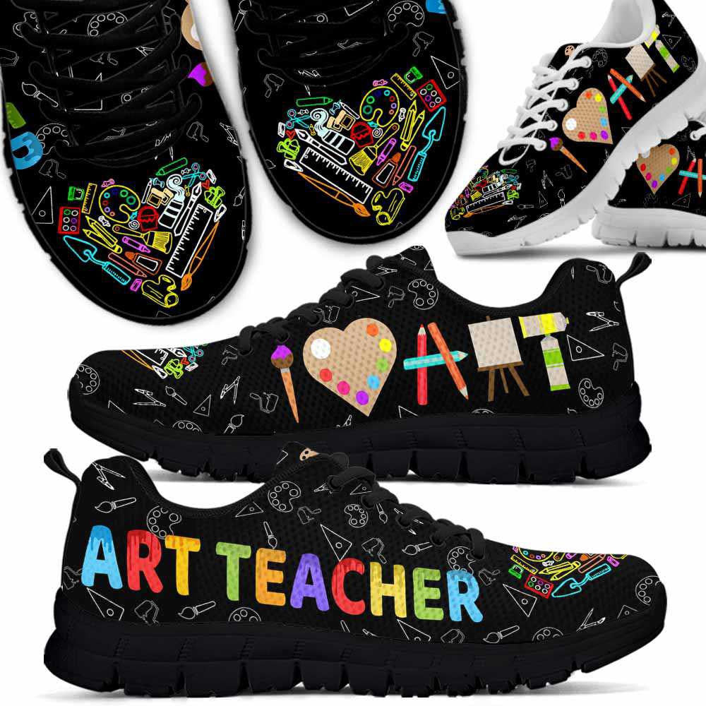 Teacher Sneaker, Art Teacher I Love Art Sneaker Shoes, Fun Teacher Shoes