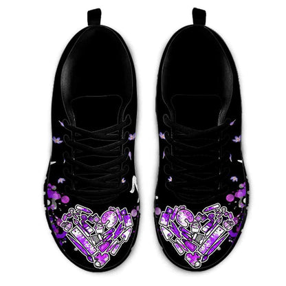 Teacher Sneaker, Art Teacher Lavender Watercolor Love Sneakers Shoes, Fun Teacher Shoes