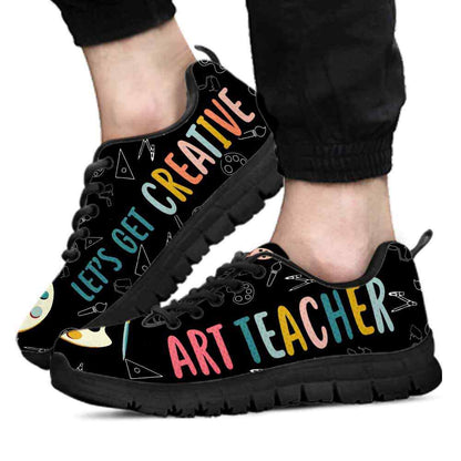Teacher Sneaker, Art Teacher Lets Get Creative Sneaker Shoes, Fun Teacher Shoes