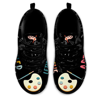 Teacher Sneaker, Art Teacher Lets Get Creative Sneaker Shoes, Fun Teacher Shoes