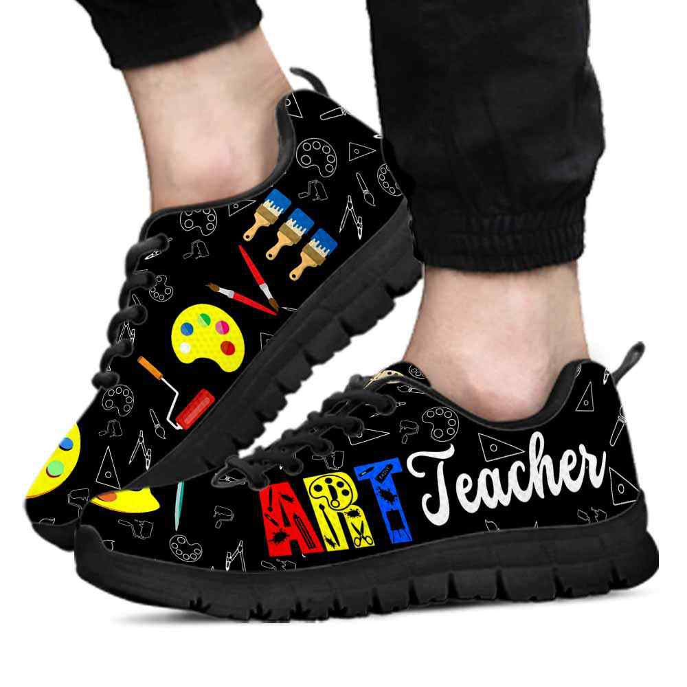 Teacher Sneaker, Art Teacher Love Palette Sneaker Shoes, Fun Teacher Shoes