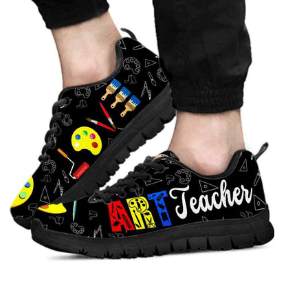 Teacher Sneaker, Art Teacher Love Palette Sneaker Shoes, Fun Teacher Shoes