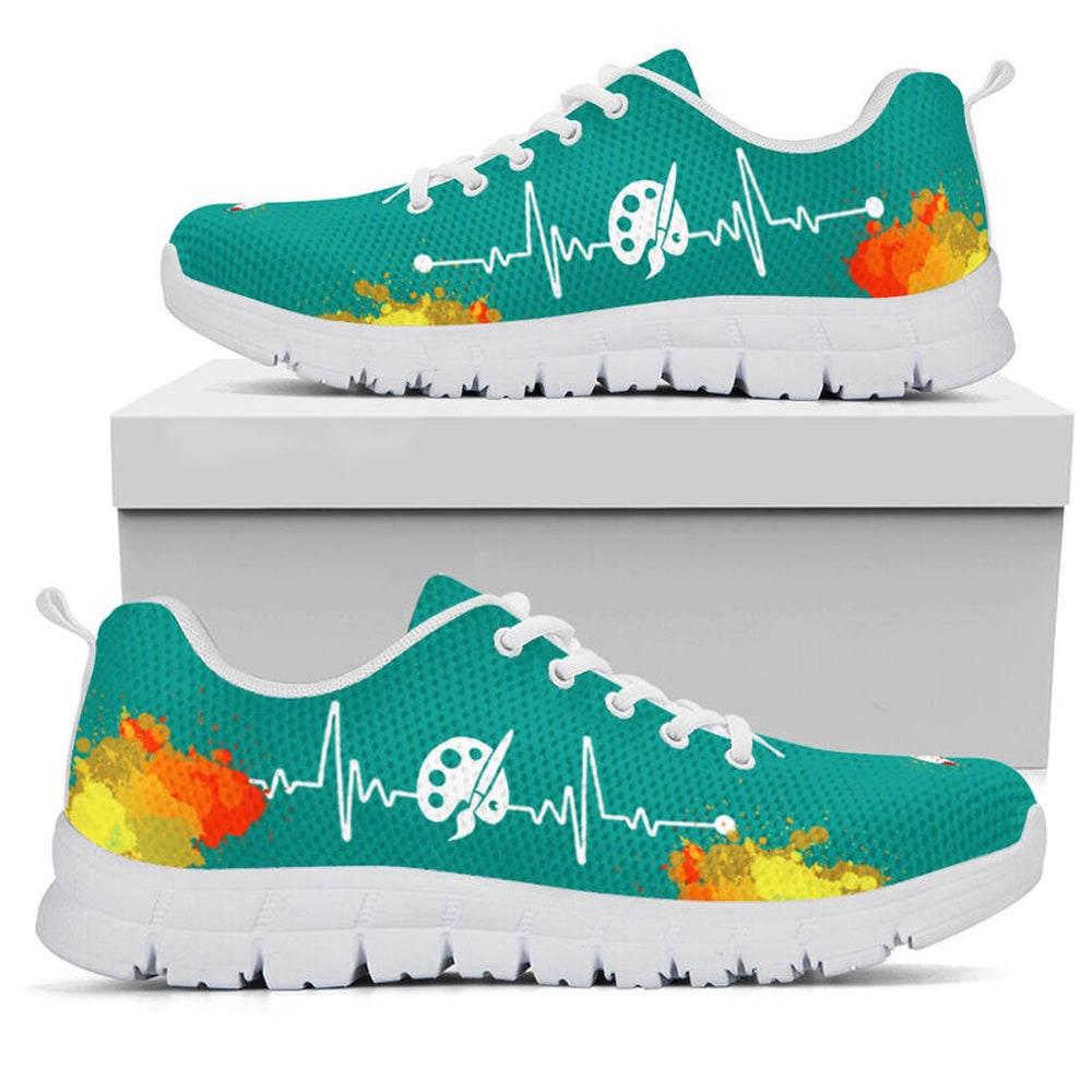 Teacher Sneaker, Art Teacher Teal Shoes Sneakers, Fun Teacher Shoes