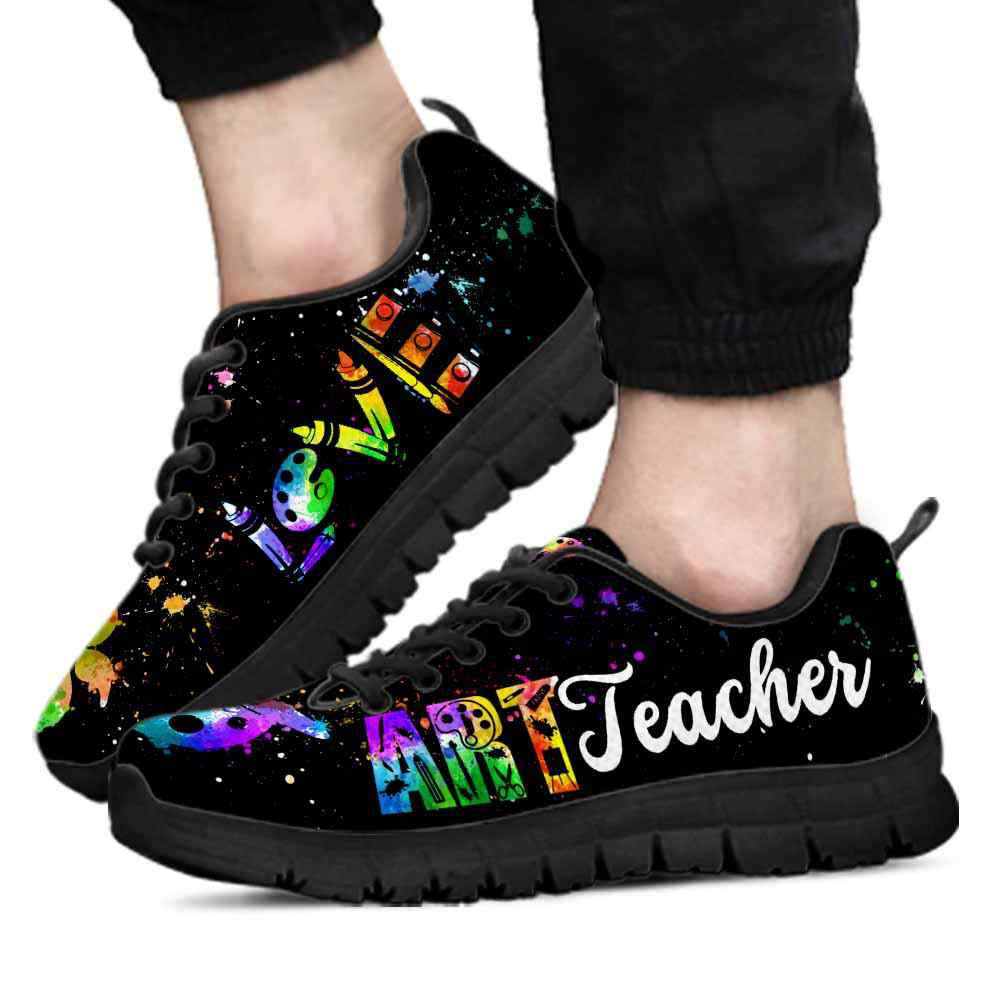 Teacher Sneaker, Art Teacher Watercolor Love Art Sneaker Shoes, Fun Teacher Shoes