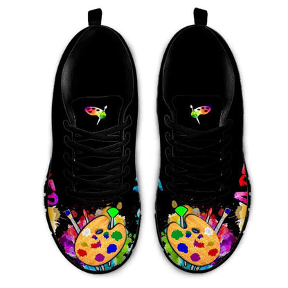 Teacher Sneaker, Art Teacher Watercolor Make Art Sneaker Shoes, Fun Teacher Shoes