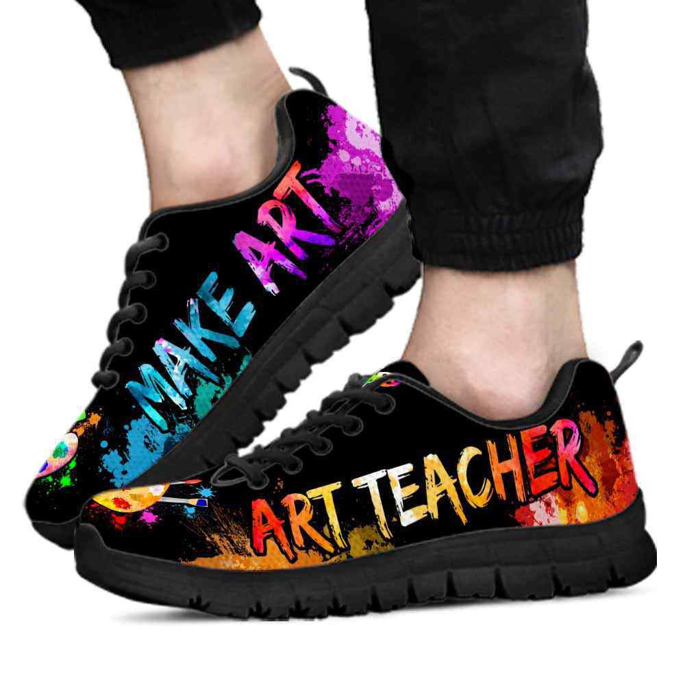 Teacher Sneaker, Art Teacher Watercolor Palette Make Art Sneaker Shoes, Fun Teacher Shoes