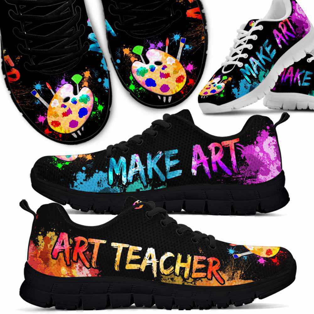 Teacher Sneaker, Art Teacher Watercolor Palette Make Art Sneaker Shoes, Fun Teacher Shoes