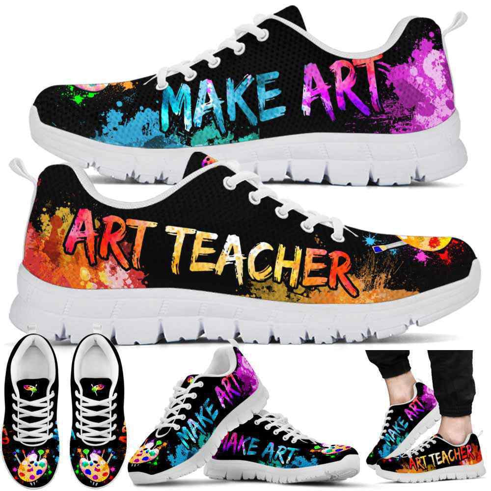Teacher Sneaker, Art Teacher Watercolor Palette Make Art Sneaker Shoes, Fun Teacher Shoes